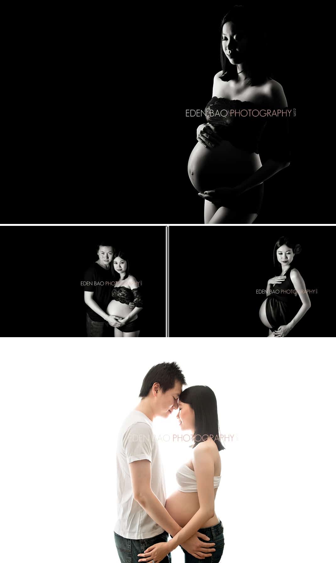 Vancouver BC Maternity Photographer Eden Bao | Corina black and white couple kissing