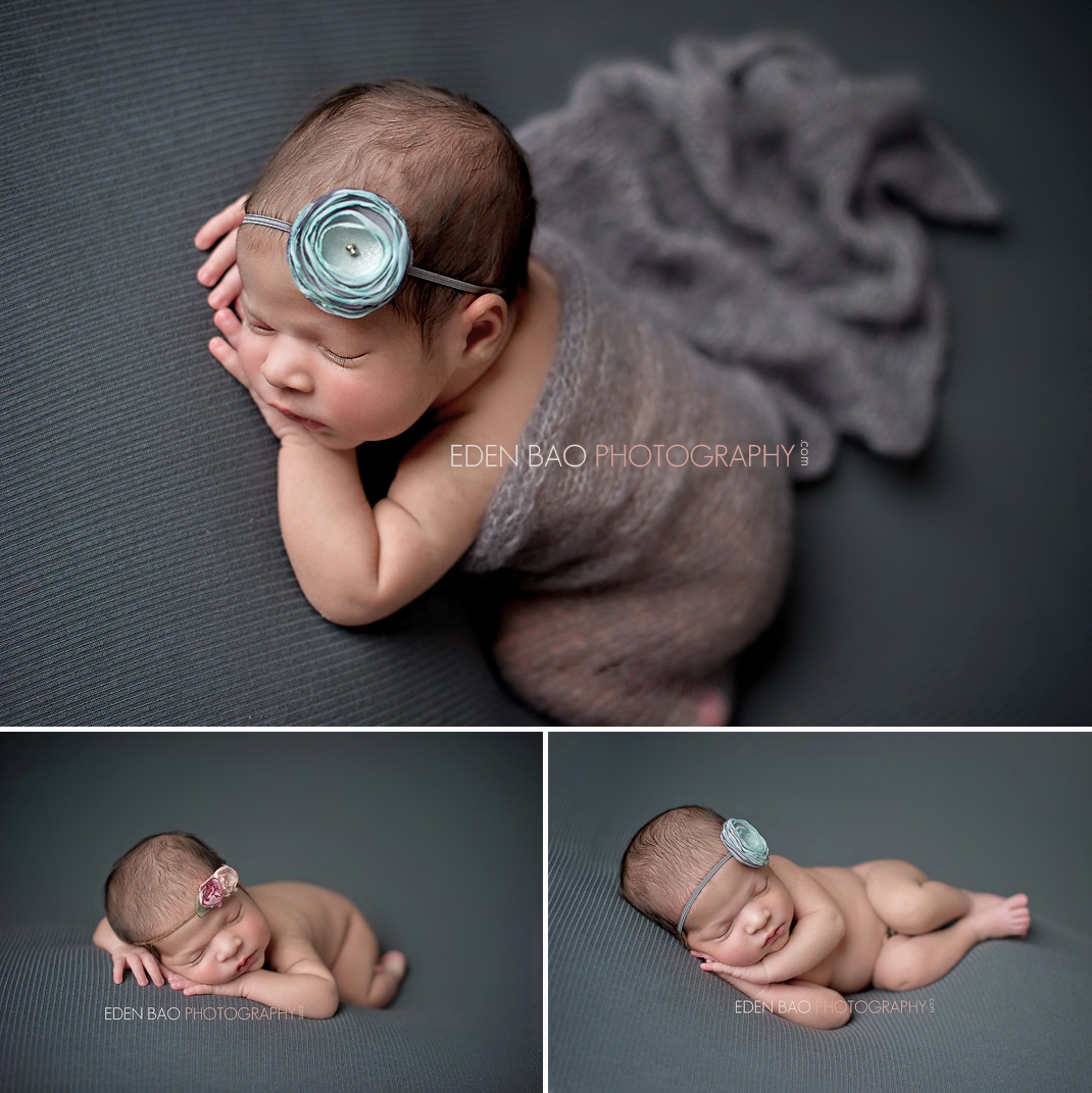 Vancouver BC Newborn Photographer Eden Bao | Aarya dark grey