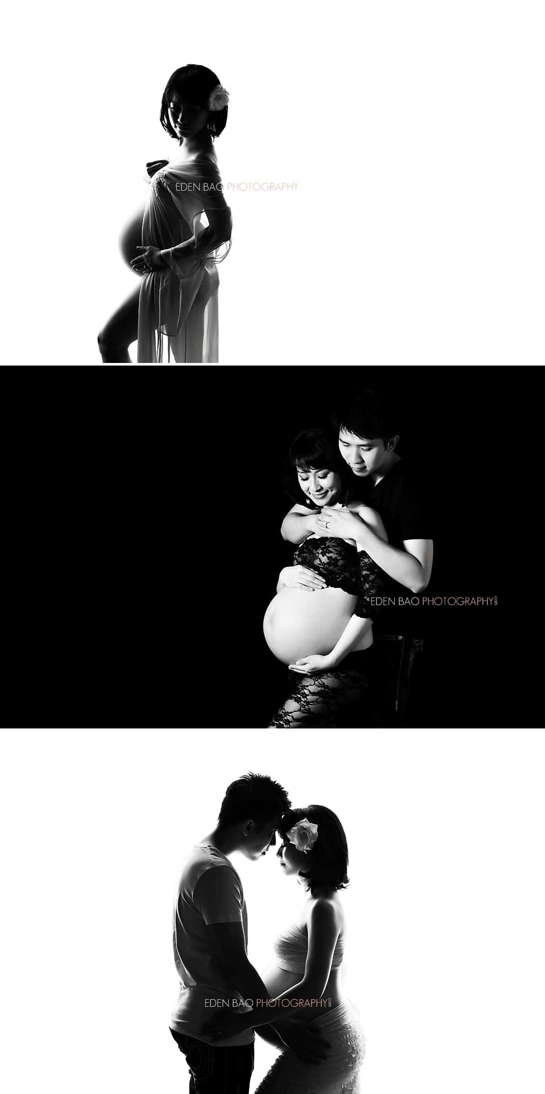 Maternity Photographer Vancouver BC Black and White