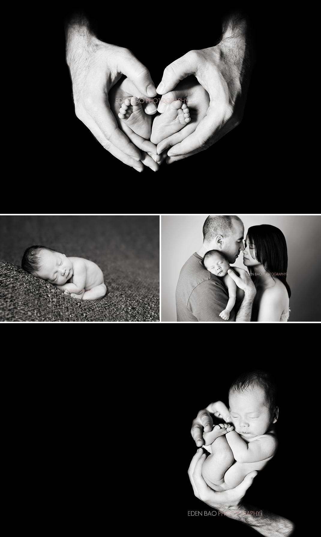 Richmond Vancouver BC Newborn Photographer Eden Bao Oliver black and white