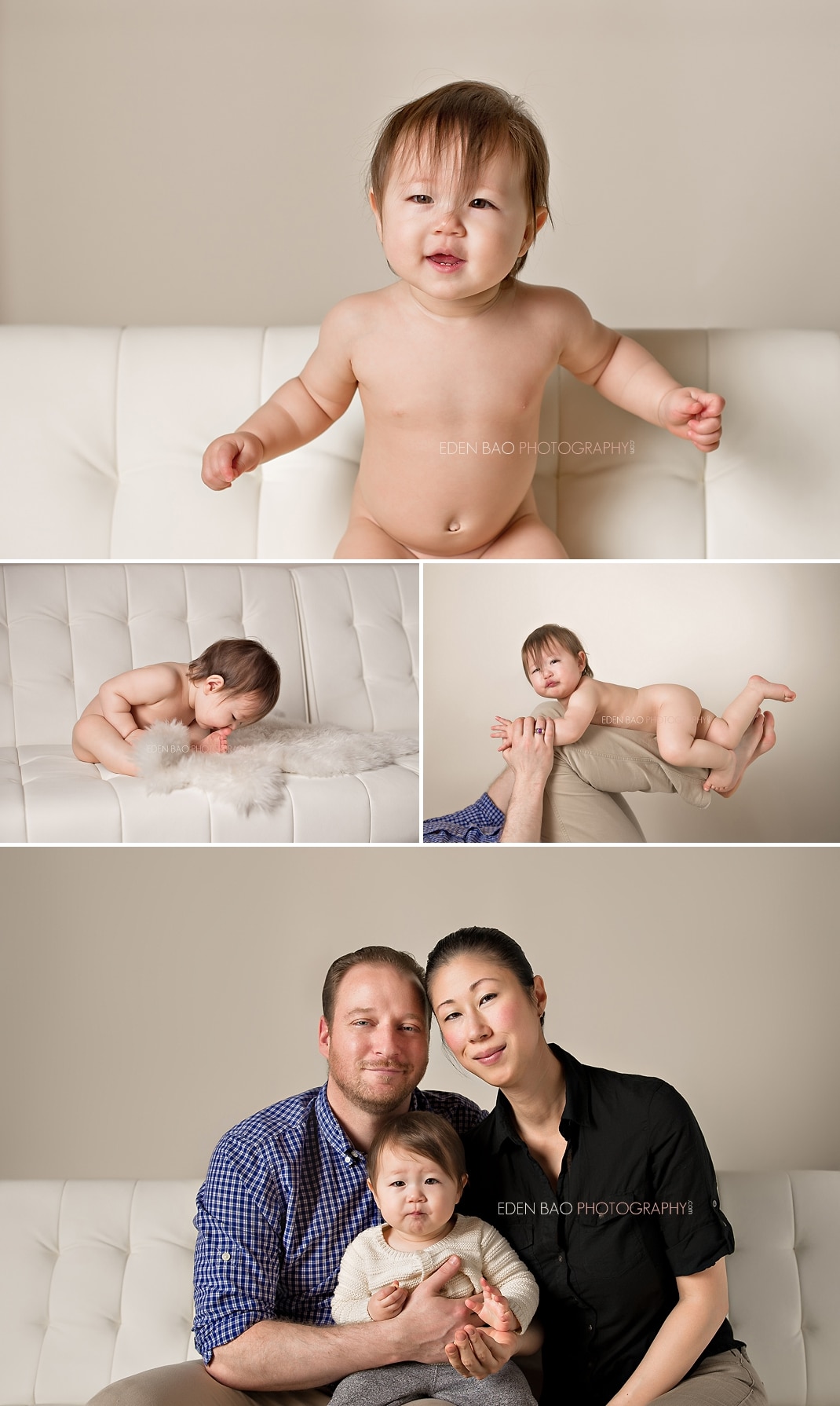 Vancouver BC Baby Photographer Eden Bao Bishop cream futon