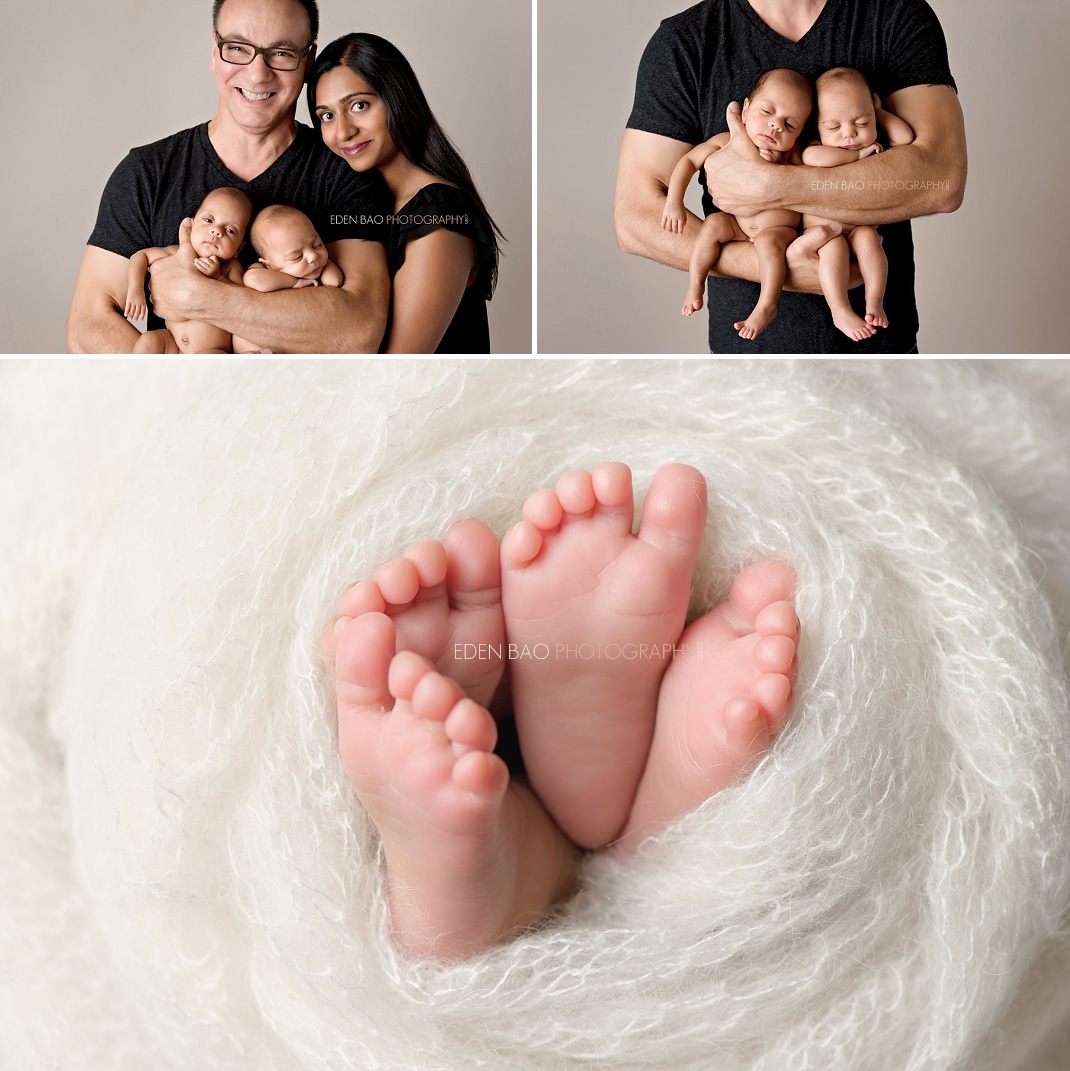 Richmond Vancouver BC Newborn Girl Twins Photographer Feet Parents