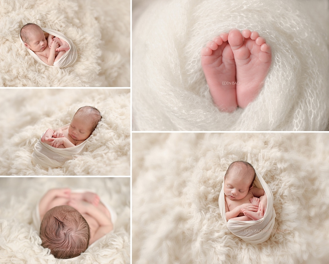 Burnaby BC Newborn Photographer Eden Bao - Xavier cream flokati background