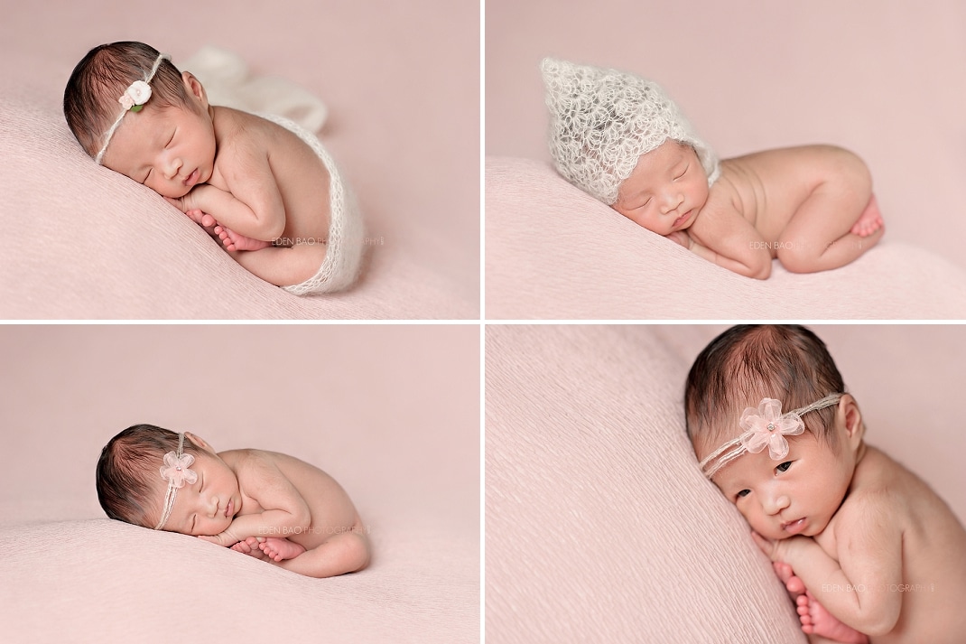 Seattle WA Newborn Photographer pink blanket