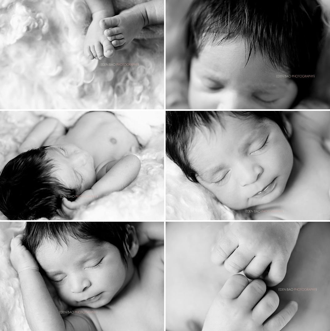 Seattle Newborn Photographer black and white macros