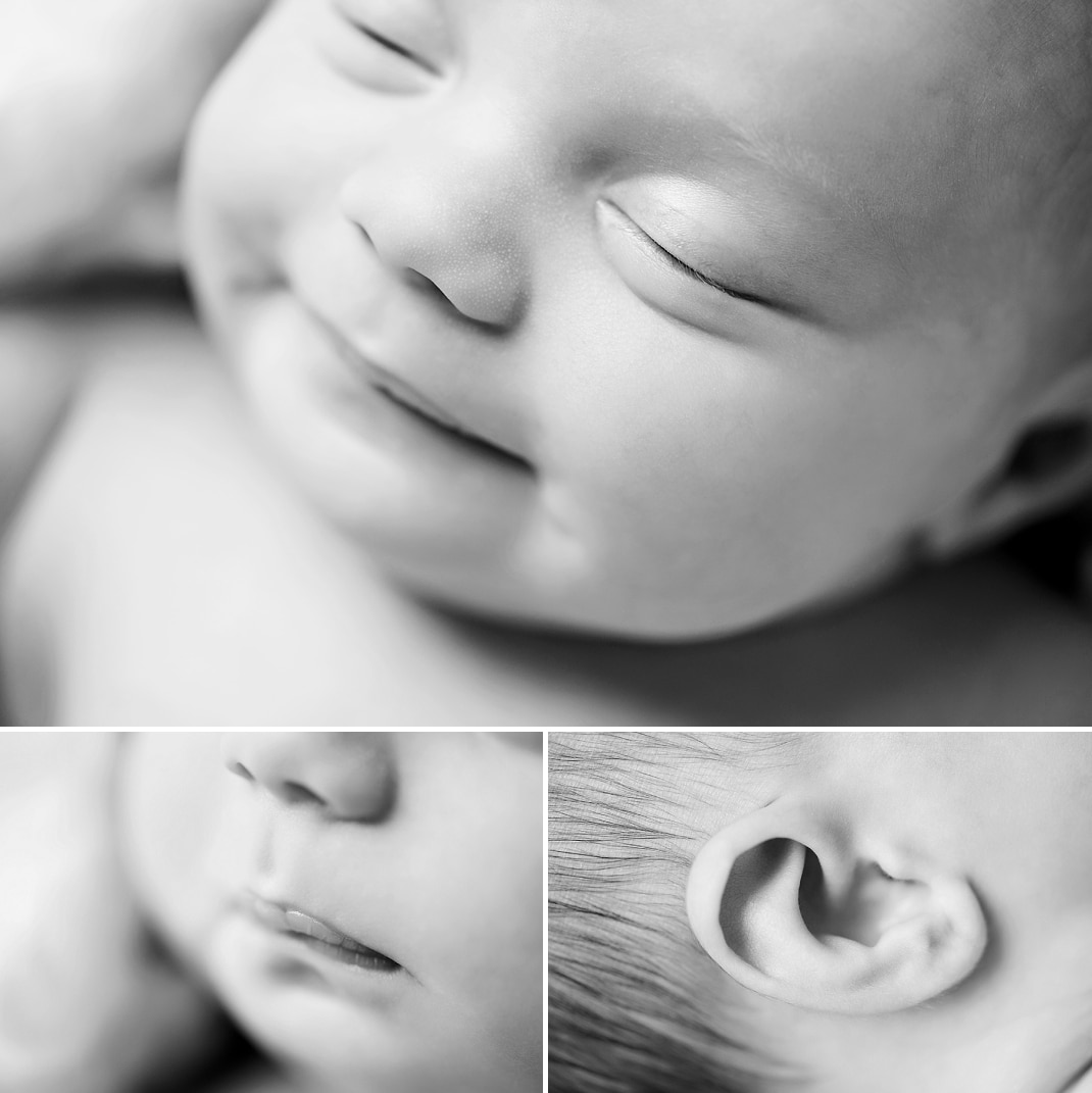 Seattle Area Newborn Photography black and white details