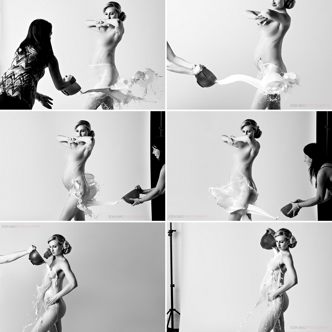 Maternity Milk Dress Photoshoot behind the scenes