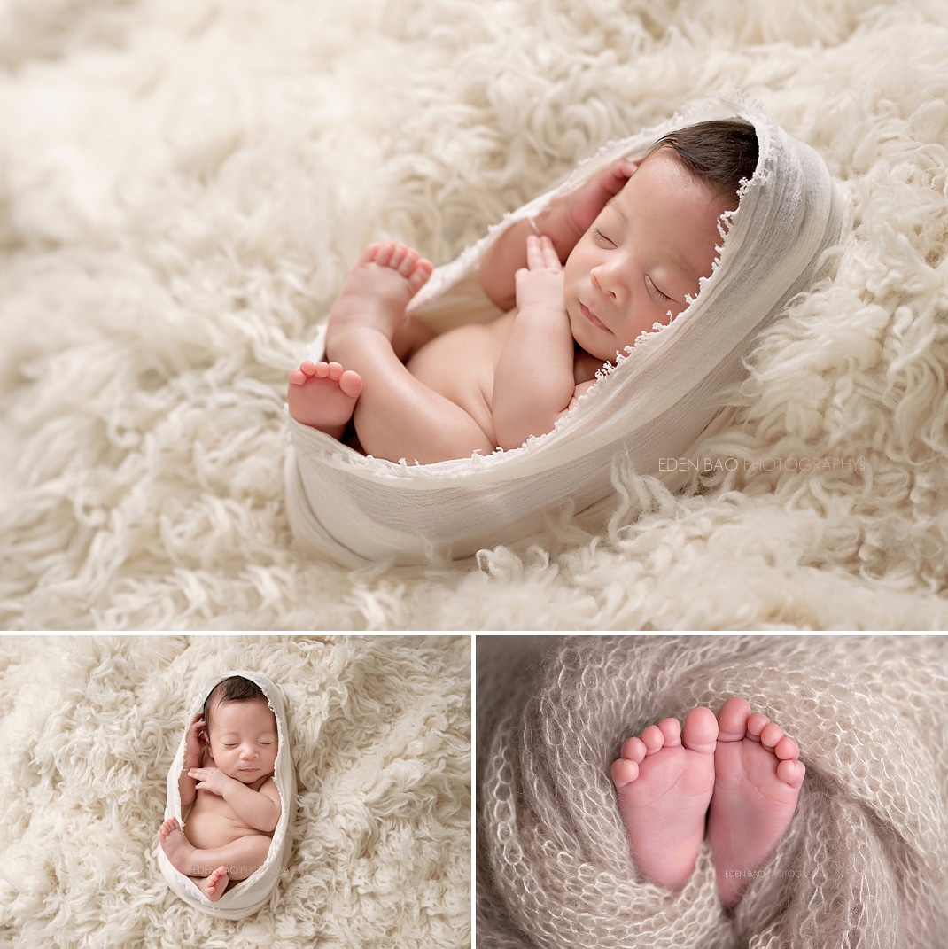 Newborn Photographer Everett egg wrap cream rug