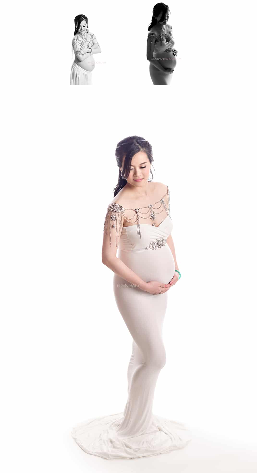 Everett Maternity Photographer high key white background