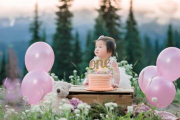 Rainier baby photographer cake smash