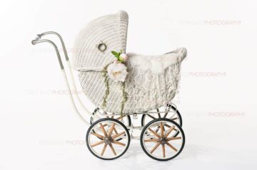 Vintage White Baby Carriage Overlay