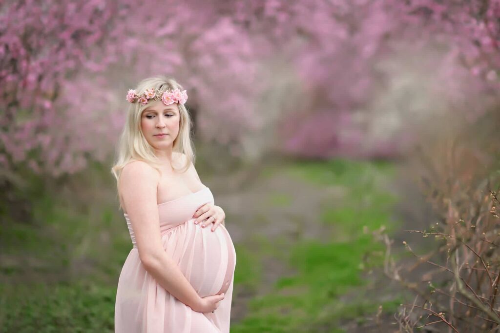 Cherry Blossom Pink Maternity Gown Eden Bao