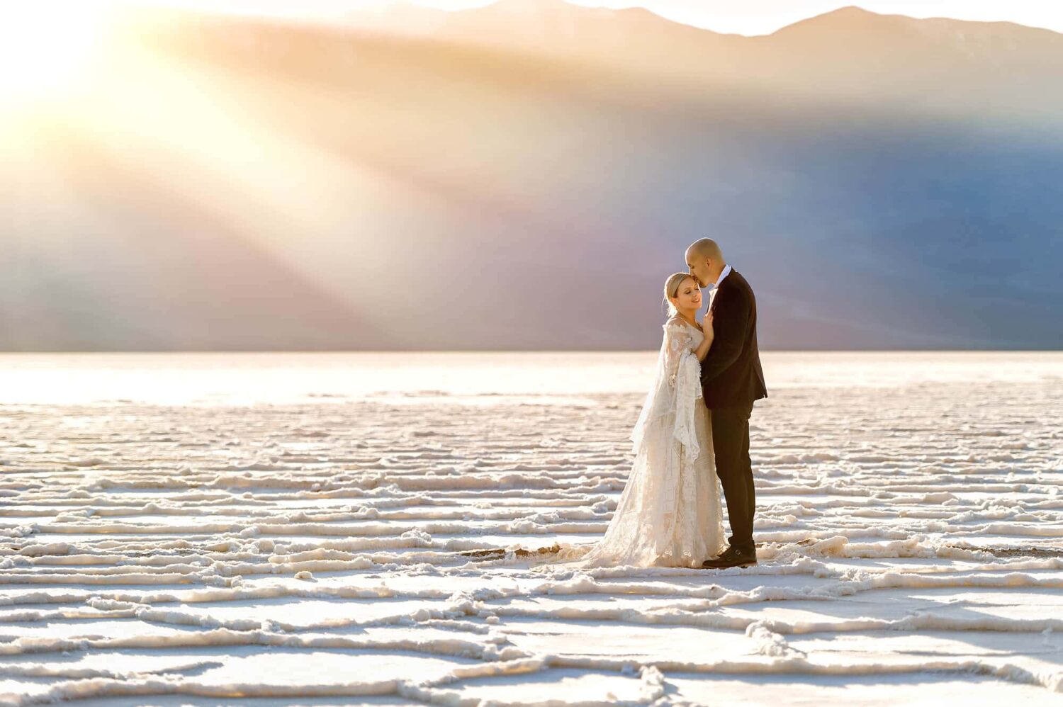 Badwater engagement photo by Eden Bao