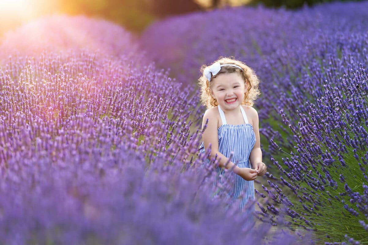 Lavender Farm Child Portrait by Eden Bao