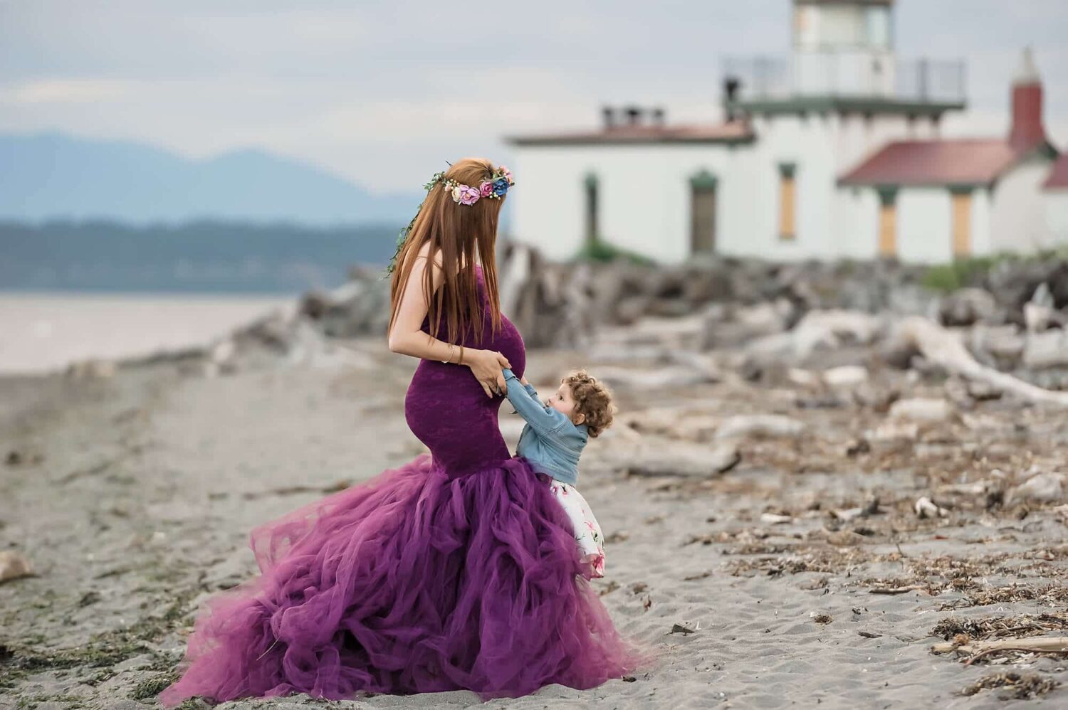 Lighthouse Maternity Purple Dress Eden Bao