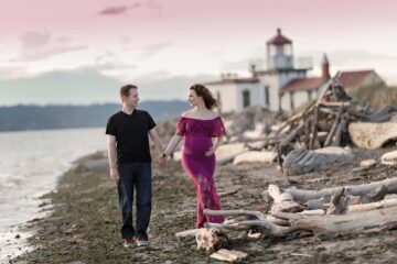 Discovery Park Lighthouse Magenta Maternity Gown Eden Bao