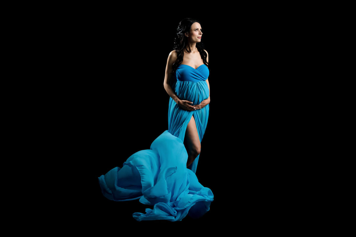 Raquel Maternity Gown Peacock Blue Eden Bao