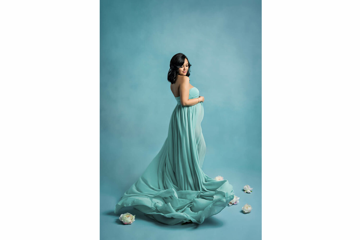 Raquel Maternity Gown Tiffany Blue