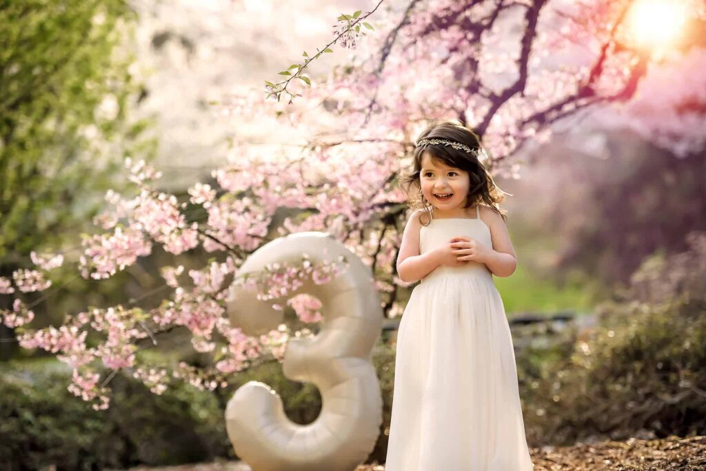 Seattle Cherry Blossom Birthday Child photographer