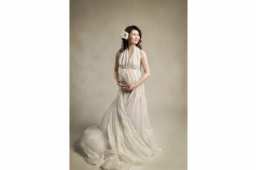Studio Maternity Chiffon Ivory Dress Eden Bao