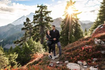 Mt Baker Autumn Couple Engage Photography