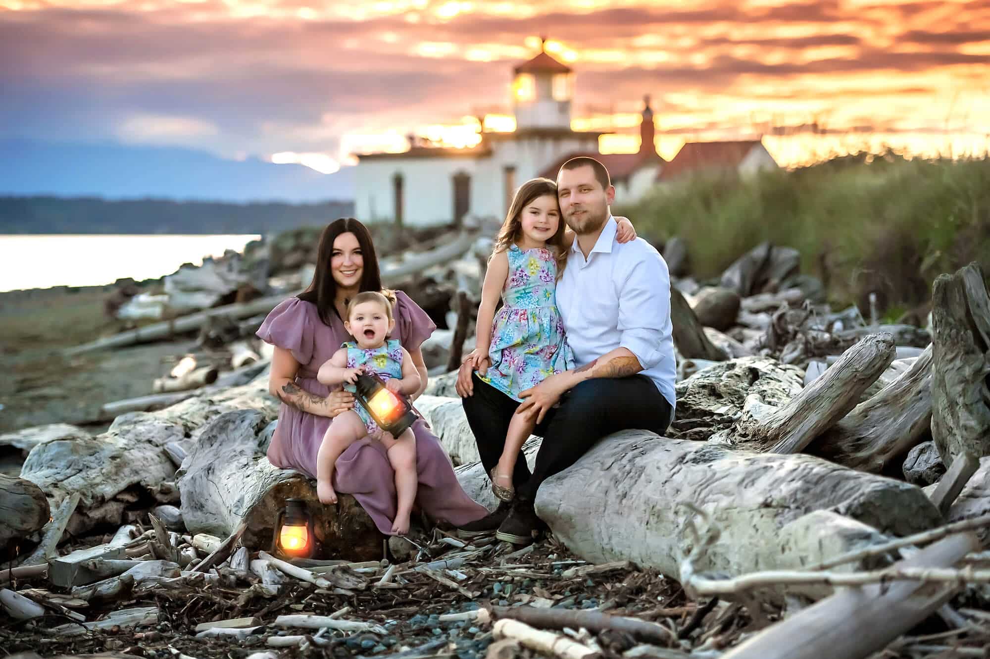 Discovery Park Beach Lighthouse Seattle Family Photographer